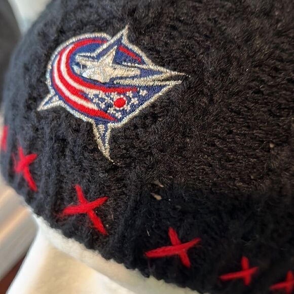 Columbus Blue Jackets Sewn logo Beanie NHL Hat Cap Knit Youth small S adult - Picture 2 of 4